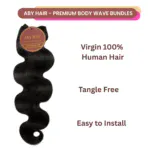 Aby Hair 100% Virgin Human Hair Body Wave Bundle Double Drawn 12A Soft Silky Full Ends Premium Quality - Image 4